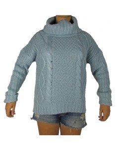 JERSEY CASUAL MUJER CUELLO VUELTO LOSAN AMOUR TURQUESA