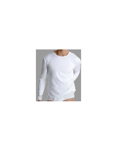 CAMISETA ALGODON AFELPADA M/LARGA KLER BLANCA